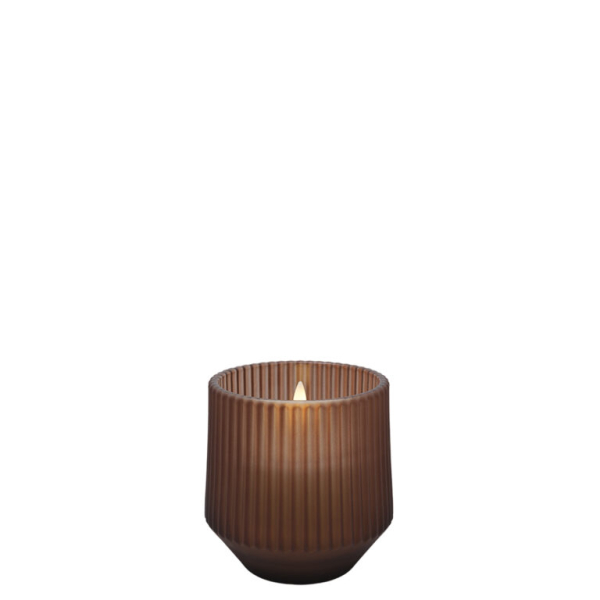 Uyuni geur LED-kaars in glas, wax, 8,5x9,5 cm Awaken bruin